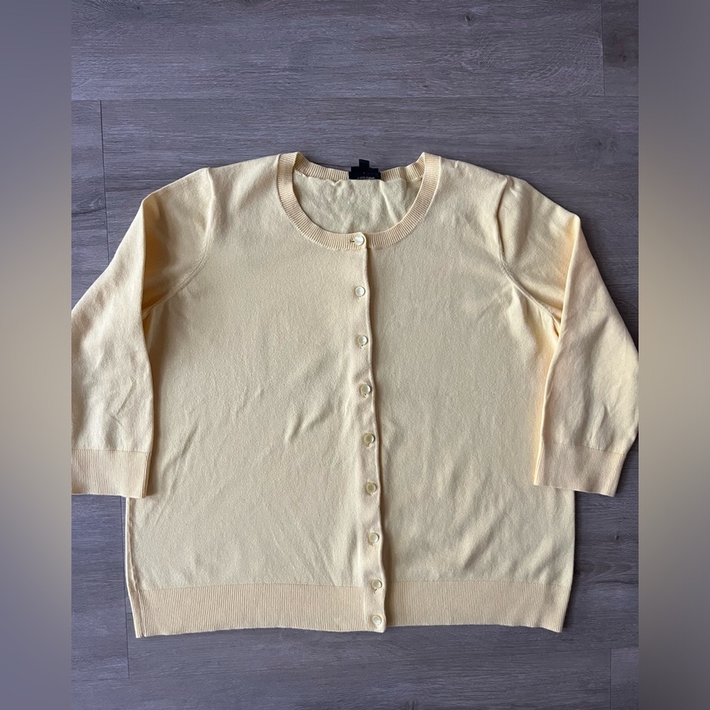 Talbots Women Yellow Pima cotton cardigan size 1XP